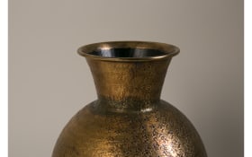 Vase Bahir aus Aluminium in gold, 40 cm