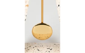 Tischuhr Pendulum Time Terrazzo aus Beton in weiß