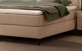 Boxspringbett Barell, perlgold, 180 x 200 cm, Härtegrad 3 und 4, inkl. Premium Topper