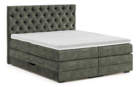 Boxspringbett Barell, dunkelgrün, 180 x 200 cm, inkl. Topper und Bettkästen