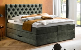 Boxspringbett Barell, dunkelgrün, 180 x 200 cm, inkl. Topper und Bettkästen