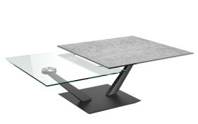 Couchtisch Granada, Keramik silver, inkl. drehbare Tischplatten