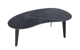 Couchtisch Silverstone, Keramik Marmor marquina matt Nachbildung