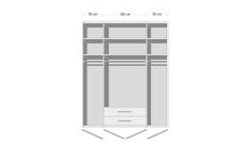 Schlafzimmer Cherie, Wildeiche-Nachbildung, 100 x 200 cm, Schrank 200 x 223 cm