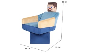Minecraft Drehsessel Steve, blau/beige