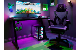 Minecraft Gaming Tisch, schwarz, 120 x 74 cm, inkl. Getränkehalterung