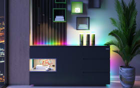 Minecraft Sideboard, schwarz carbon Nachbildung/grau