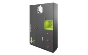 Kleiderschrank Minecraft, grau/grün, 134,3 x 200 cm