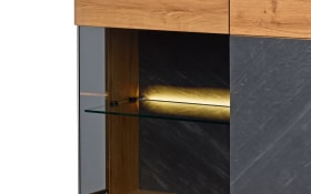 Highboard Danora Plus, Kernbuche massiv/grau