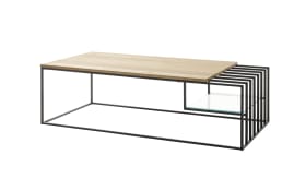 Couchtisch Juba, Eiche massiv/schwarz