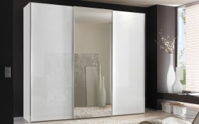 Schwebetürenschrank Serenade, Alpinweißglas/weiß