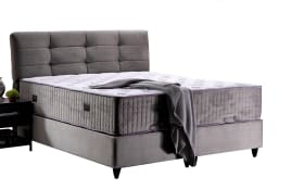 Polsterbett Naomi, grau, 180 x 200 cm, inkl. Bettkasten