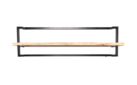 Regal Angola 5, Akazie Massivholz/schwarz, 65 x 30 cm