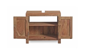 Waschbeckenunterschrank Yoga, massives Shishamholz 