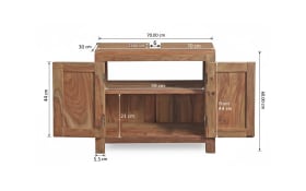 Waschbeckenunterschrank Yoga, massives Shishamholz 