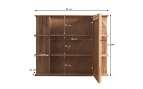 Spiegelschrank Yoga, Shishamholz, 85 x 73 cm