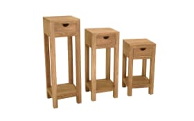 Blumensäule Yoga, massives Shishamholz 