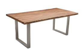 Esstisch Mesa verde, Akazie/silberfarbig