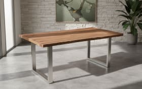 Esstisch Mesa verde, Akazie/silberfarbig