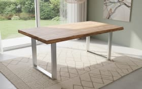 Esstisch Mesa verde, Shisham/silberfarbig