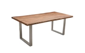 Esstisch Mesa verde, Akazie/silberfarbig