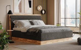 Polsterbett Incana III, anthrazit/Eiche, inkl. Bettkasten