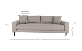 3-Sitzer-Sofa Lido, grau