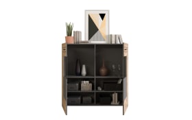 Highboard Freno, grau, Nox Oak Eiche Nachbildung