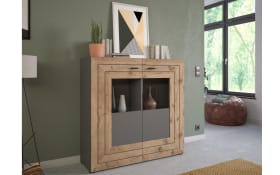 Highboard Freno, grau, Nox Oak Eiche Nachbildung