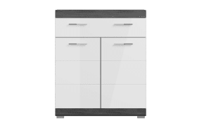 Standschrank Scout, Rauchsilber Nachbildung/weiß Hochglanz, Breite 74 cm
