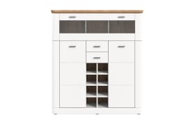 Barschrank Modern Times, weiß/Eiche-Nachbildung