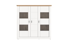 Highboard Modern Times, weiß/Eiche-Nachbildung