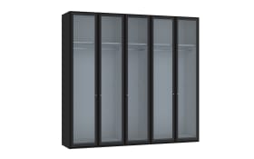 Drehtürenschrank Topline, novaschwarz, Breite 253 cm