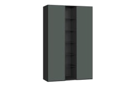 Drehtürenschrank Longline, schwarz/graugrün