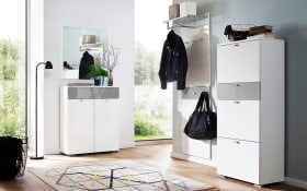 Schuhschrank Una in weiß/grau 