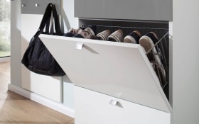 Schuhschrank Una in weiß/grau 