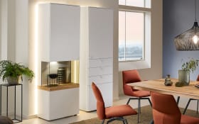 Vitrine Plan X, kristallweiß/Eiche hell geölt