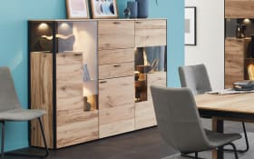 Highboard Andra, Eiche rustico/anthrazit