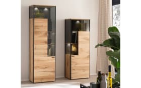 Vitrine Andra, Eiche rustico/anthrazit, 174 cm 