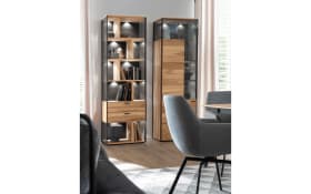 Vitrine Andra, Eiche rustico/anthrazit, 207 cm