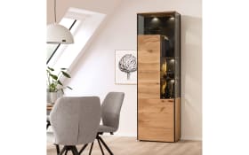Vitrine Andra, Eiche rustico/anthrazit, 207 cm