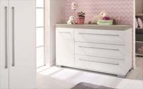 Babyzimmer Kira in kreideweiß/Eiche-Nautik-Nachbildung