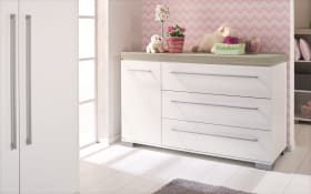 Babyzimmer Kira in kreideweiß/Eiche Nautik-Nachbildung