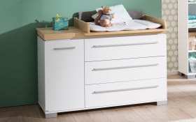 Babyzimmer Kira in kreideweiß/Eiche-Nebraska-Nachbildung