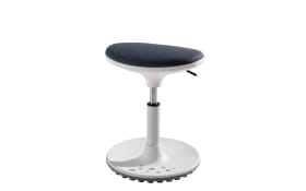 Sitzhocker Speedy, weiß, Sitzfläche grau