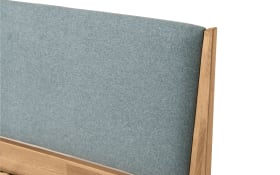 Jugendzimmer Sten, schiefergrau und Eiche massiv, 120 x 200 cm, Schrank ca. 170 x 200 cm,