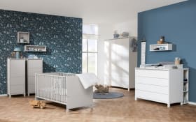 Highboard Olli, kreideweiß, kieselgrau matt