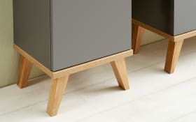 Hochschrank Glow, quarzgrau Glanz
