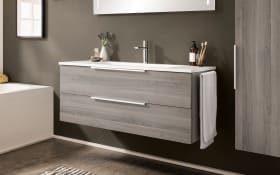 Badkombination Fresh, Eiche Nachbildung/grau, inkl. LED Beleuchtung