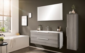 Badkombination Fresh, Eiche Nachbildung/grau, inkl. LED Beleuchtung